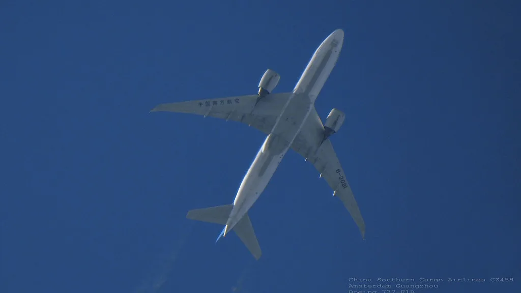 Cargo aircraft in flight