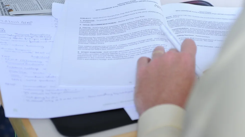 Export paperwork handled at a desk